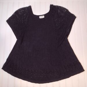 Meadow Rue by Anthropology. Black knit top size (M)